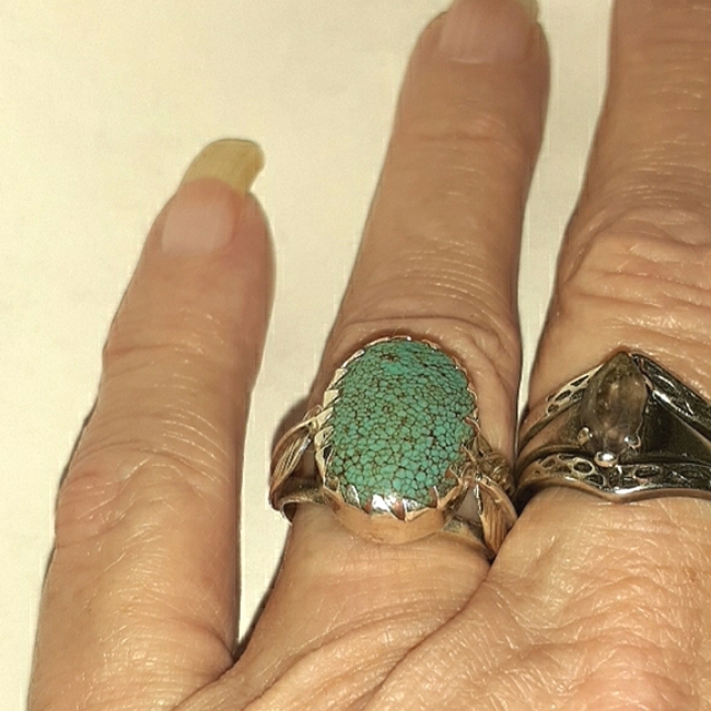 SOLD 💙 Navajo Design Feather Ring - Picture 8 of 12